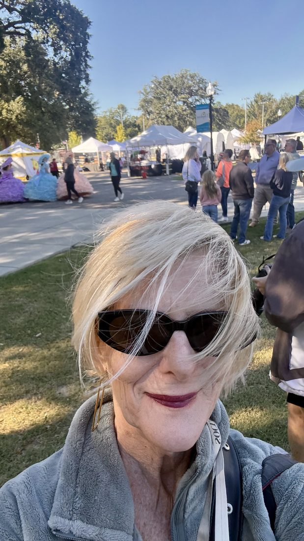 Cindy out at a fall festival